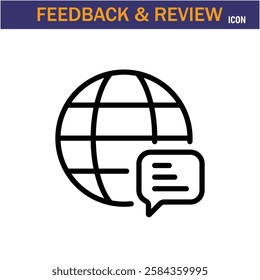 Feedback And Review line Icon. editable stroke icon. Vector illustration icon on white background, EPS 10.
