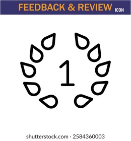Feedback And Review line Icon. editable stroke icon. Vector illustration icon on white background, EPS 10.