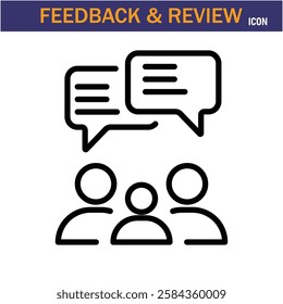 Feedback And Review line Icon. editable stroke icon. Vector illustration icon on white background, EPS 10.