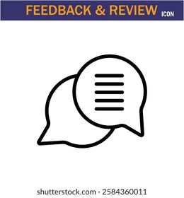 Feedback And Review line Icon. editable stroke icon. Vector illustration icon on white background, EPS 10.