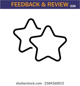 Feedback And Review line Icon. editable stroke icon. Vector illustration icon on white background, EPS 10.