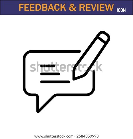 Feedback And Review line Icon. editable stroke icon. Vector illustration icon on white background, EPS 10.