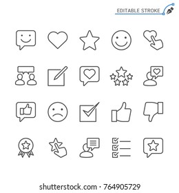 Feedback and review line icons. Editable stroke. Pixel perfect.