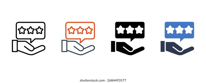 Comentarios Revisar Ilustración vectorial de estilo de icono múltiple