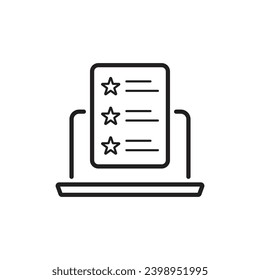 Comentarios, revisión, testimonio, iconos de línea delgada del cliente. Trazo editable. Para el diseño de marketing de sitios web, logotipo, aplicación, plantilla, ui, etc. Ilustración vectorial diseño moderno.