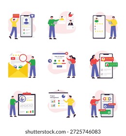 Feedback and Review Vector Illustration Set 2