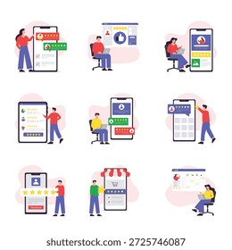 Feedback and Review Vector Illustration Set 3