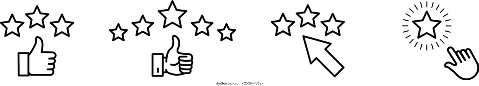 Feedback and Review Web Icons.