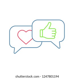 Feedback and reviews color icon. Linear vector