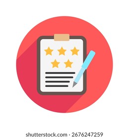 Feedback Rounded Color Icon Mini Illustration Icon. Use For Modern Concept, Print, Ui, Ux Kit, Web And App Development. Vector Related To Office, Education, Examination And More