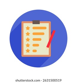 Feedback rounded flat color, mini illustration icon. use for modern concept, print, UI, UX kit, web and app development. Vector related to sales, logistic and ecommerce