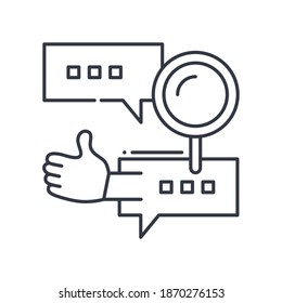 Feedback service icon, linear isolated illustration, thin line vector, web design sign, outline concept symbol with editable stroke on white background.