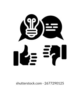 Feedback Session Icon Glyph Vector Illustration