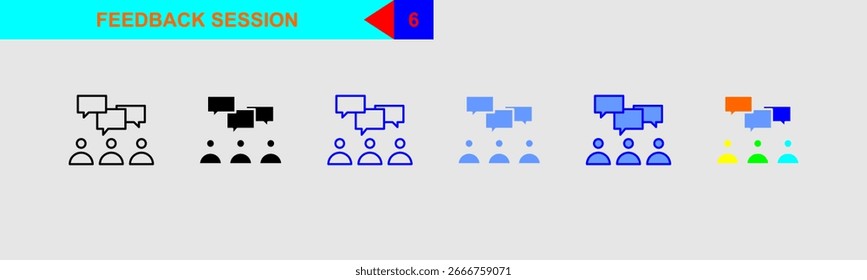 sessão de feedback para o conjunto de ícones do workshop