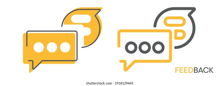 Feedback set. Dotted Feedback Speech Bubble Icon Vector Design. Comment icon vector. Speech bubble icon symbol. Message - vector icon in color on a white background.
