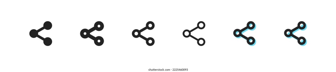 Feedback set icon. Repost, send to, share with friends, emotion, reacrions. Review concept. Vector black line icon on white background