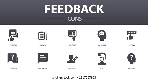 ajuste de iconos de concepto simple de comentarios. Contiene iconos como encuestas, opiniones, comentarios, respuestas y más, se pueden utilizar para web, logo, UI/UX