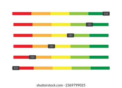 Feedback slider or level scale for rating happy neutral sad angry emotions. five expression levels. 5 rating levels. Vector illustrations.