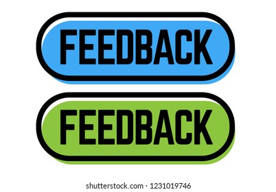 feedback stamp on white background. Sign, label, sticker.