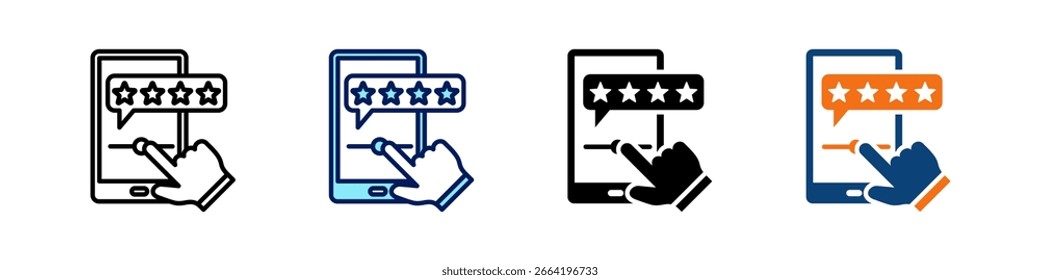 Feedback Umfrage Alles in einem Symbol Multi Styles Vektorsatz