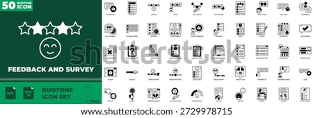 Feedback And Survey Duotone Editable Icons set