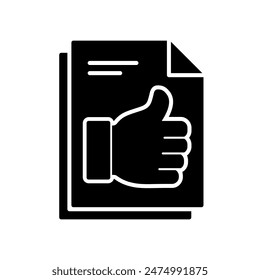 The feedback survey icon consists of files and a thumbs up
