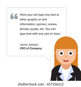 Feedback template with woman character