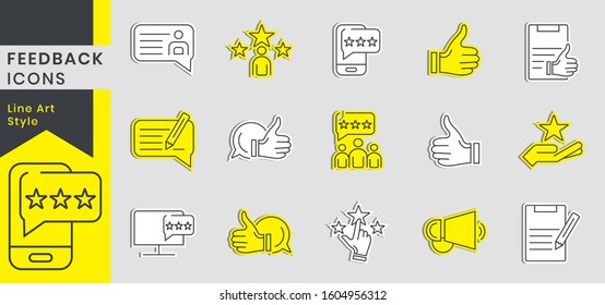 Feedback and Testimonial icon on white background