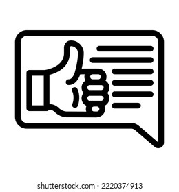 vector de icono de línea testimonial de comentarios. signo testimonial de comentarios. símbolo de contorno aislado ilustración negra