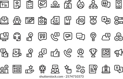 Feedback and testimonials icons High-Quality Vector Icons Collection with Editable Stroke. Ideal for Professional and Creative Projects