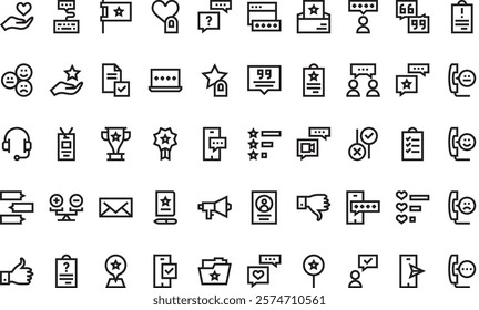 Feedback and testimonials icons High-Quality Vector Icons Collection with Editable Stroke. Ideal for Professional and Creative Projects