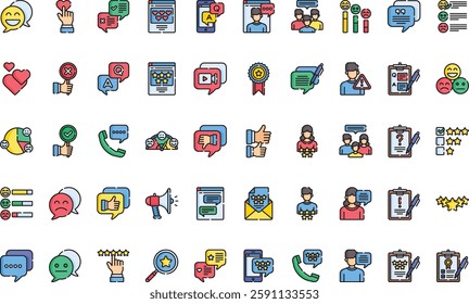 Feedback and testimonials icons High-Quality Vector Icons Collection with Editable Stroke. Ideal for Professional and Creative Projects.