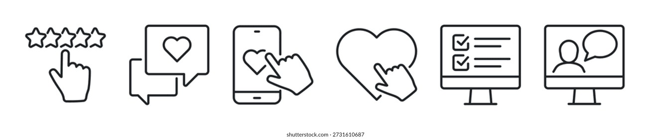 Feedback-Symbol für dünne Linien. Web-Minimalsymbole