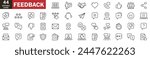 Feedback thin line Icons set. Feedback, Rating, Like, Dislike editable stroke icons. Vector illustration icons on white background 