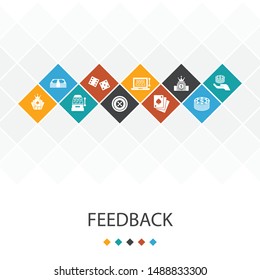 Feedback Trendy UI Template Infographics Concept. Survey, Opinion, Comment, Response Icons