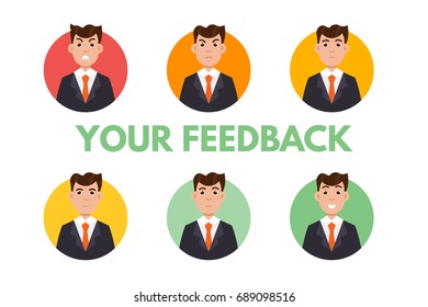 Feedback User. Customer reviews concept. Vector illustration
