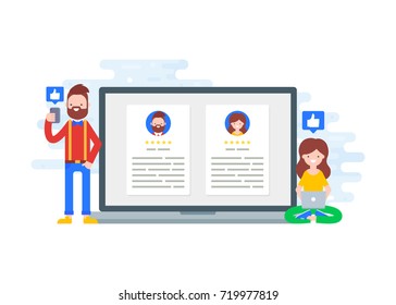 Feedback, user reviews concept vector illustration