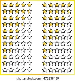 Feedback vector concept. Rank, level of satisfaction rating. User experience. Customer feedback. Review of consumer. review in form of star shape