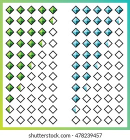 Feedback vector concept. Rank, level of satisfaction rating. User experience. Customer feedback. Review of consumer. MP/HP bar for games