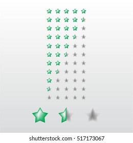 Feedback vector concept. Rank, level of satisfaction rating. User experience. Customer feedback. Review of consumer. feedback in form of green stars