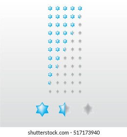 Feedback vector concept. Rank, level of satisfaction rating. User experience. Customer feedback. Review of consumer. feedback in form of light blue stars