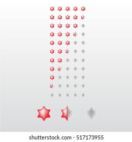 Feedback vector concept. Rank, level of satisfaction rating. User experience. Customer feedback. Review of consumer. feedback in form of red stars