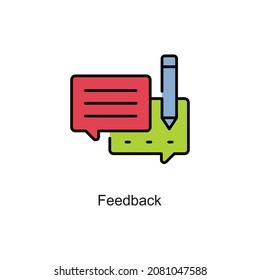 Feedback vector fill outline Icon. Pixel Perfect. For Mobile and Web. stock illustration
