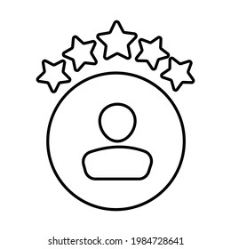 Icono vector de retroalimentación. signo de ilustración de evaluación. símbolo de clasificación.