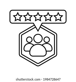 Icono vector de retroalimentación. signo de ilustración de evaluación. símbolo de clasificación.