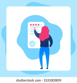feedback vector icon with a girl