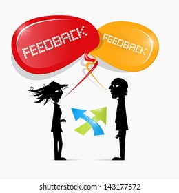 Feedback vector icon - man and woman