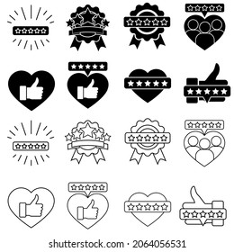 Feedback vector icon set. assessment illustration sign collection. rating symbol. ranking logo.
