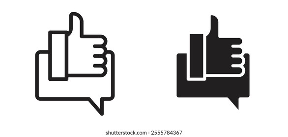 Feedback vector icon set in black color.