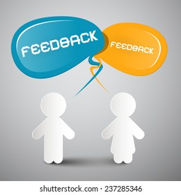 Feedback Vector Illustration with Paper People